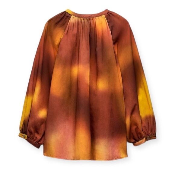 ZARA | Orange | TIE DYE PRINT OVERSIZED BLOUSE - Picture 2 of 3